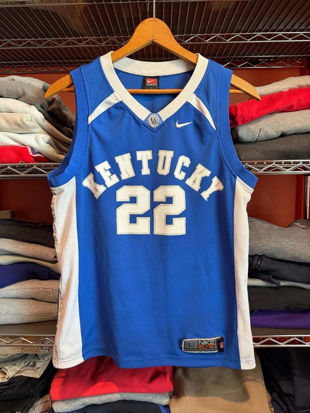 Nike Kentucky Wildcats #22 Basketball Jersey Youth Large Blue Vintage